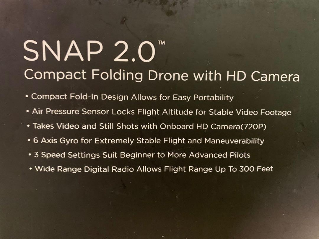 propel snap 2.0 compact folding drone with hd camera