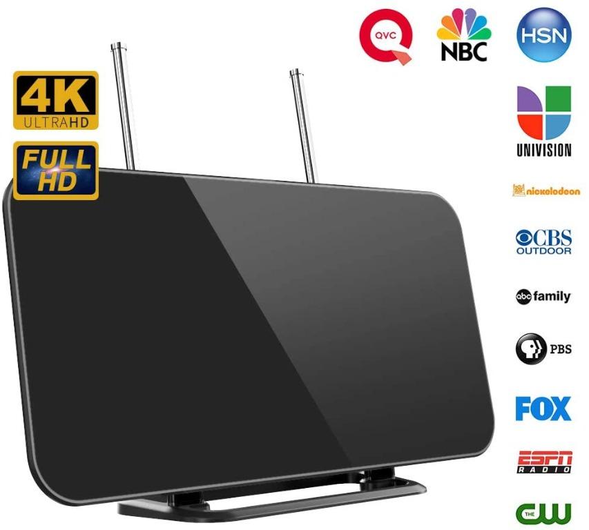 F056 Newest Tv Aerial Indoor Digital Tv Antenna With Stand 50 80 Mile Range Freeview Amplified Hd Tv Aerial Support 4k 1080p Hd Uhf Vhf Fm Freeview Channel For All Type Built In Tuner Smart Television Electronics Others