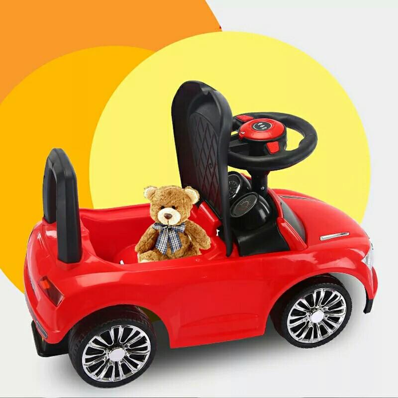 red and yellow push car
