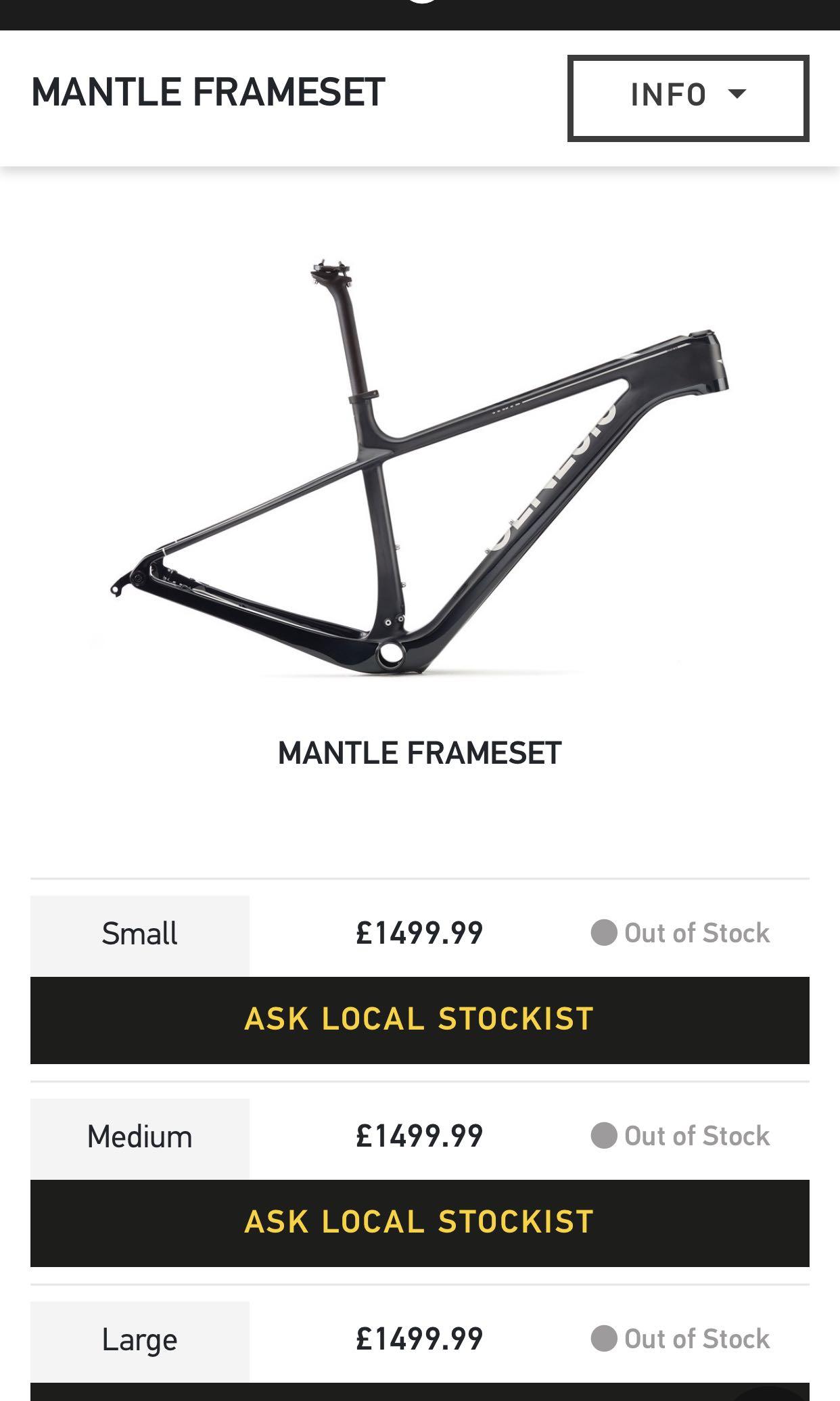 Genesis mantle frameset best sale
