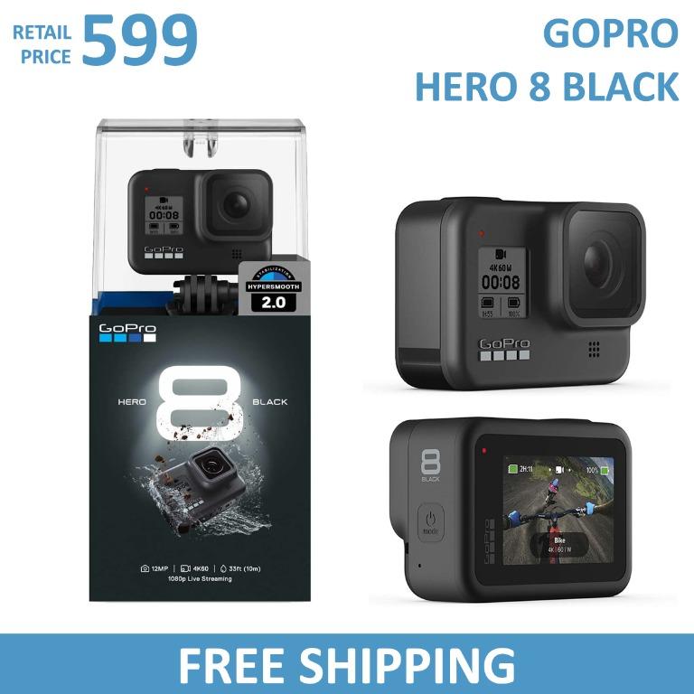 Gopro Hero 8 Black 4k Action Camera Warranty Waterproof Hypersmooth 2 0 Timewarp 2 0 Liveburst Digital Lenses Hero8 Photography Cameras Digital Cameras On Carousell