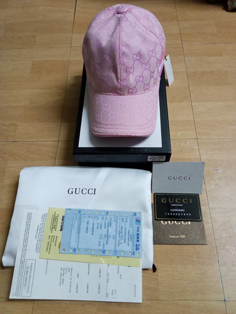 NY GUCCI cup pink, Women's Fashion, Watches & Accessories, Hats & Beanies  on Carousell