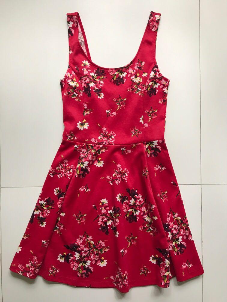 h&m floral skater dress