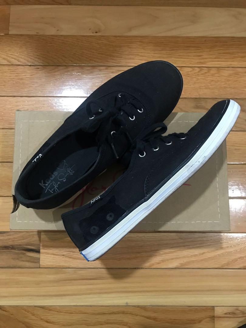 Keds Black Taylor Swift Cat Shoes (Category: Sneakers) located in Manila. Submitted by dakedj (Listing ID 1009050538, Image 2). Description: Keds taylor swift Black Size 7 1/2 to 8 Bought from hong kong Rarely used.