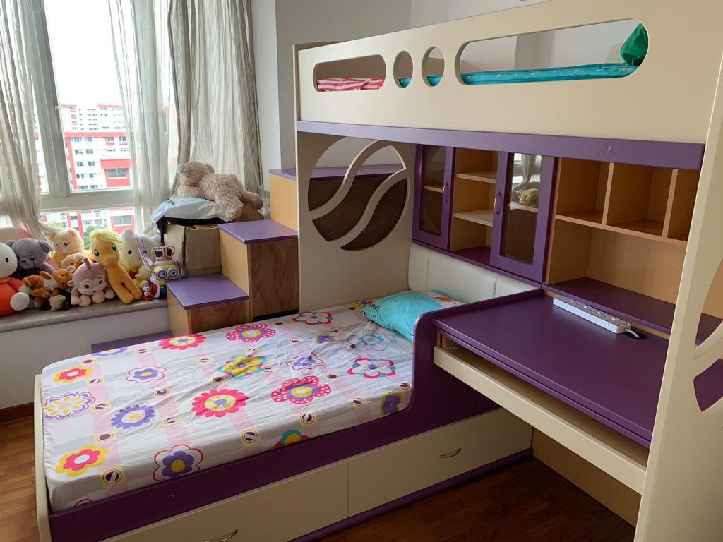 kids bunk bed with study table