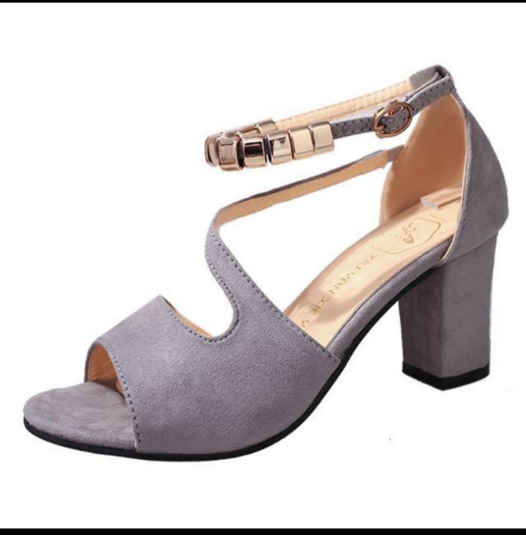 korean suede high heels sandals