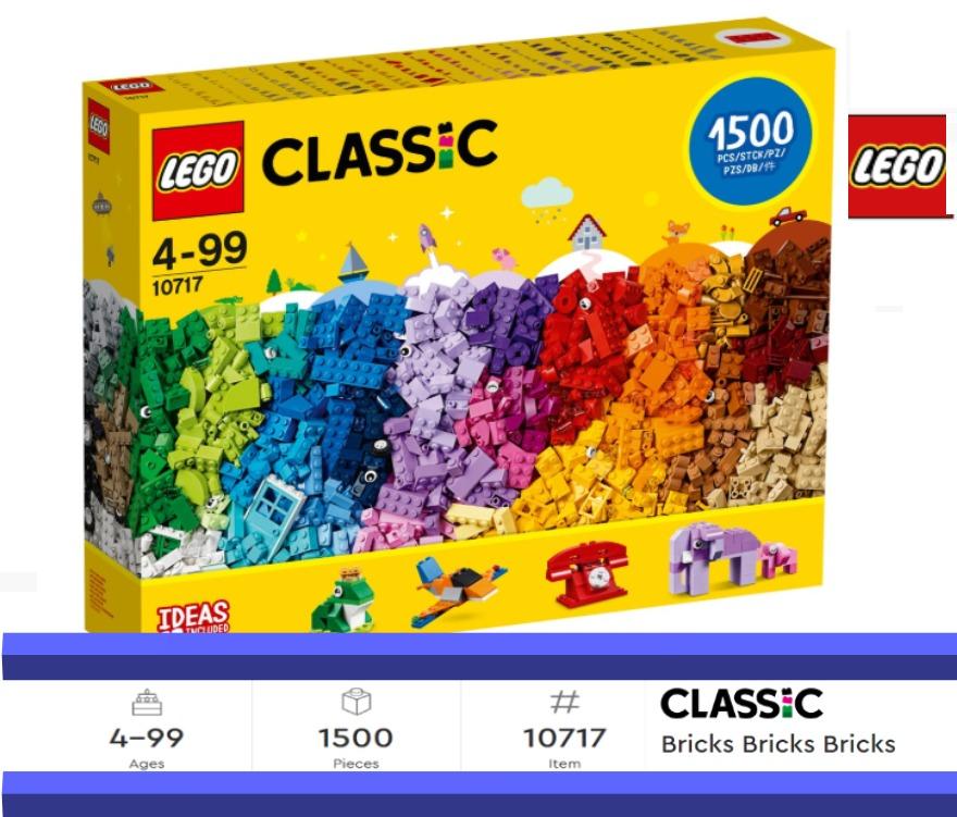 LEGO Classic 10717 Bricks Bricks Bricks 1500 Piece Set Hobbies