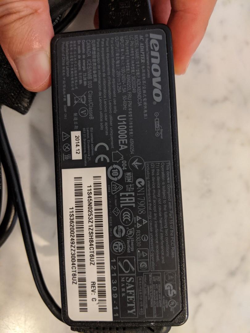 Lenovo 65W Laptop Charger (Carbon X1, Yoga, IdeaPad Touch), Computers   Tech, Parts  Accessories, Computer Parts on Carousell