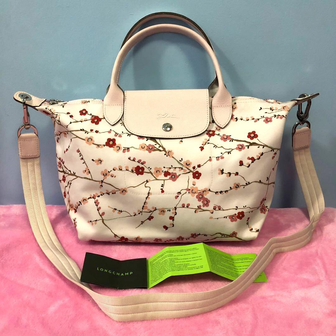 Longchamp Le Pliage Neo Fantaisie Sakura Women s Fashion Bags Wallets Tote Bags on Carousell