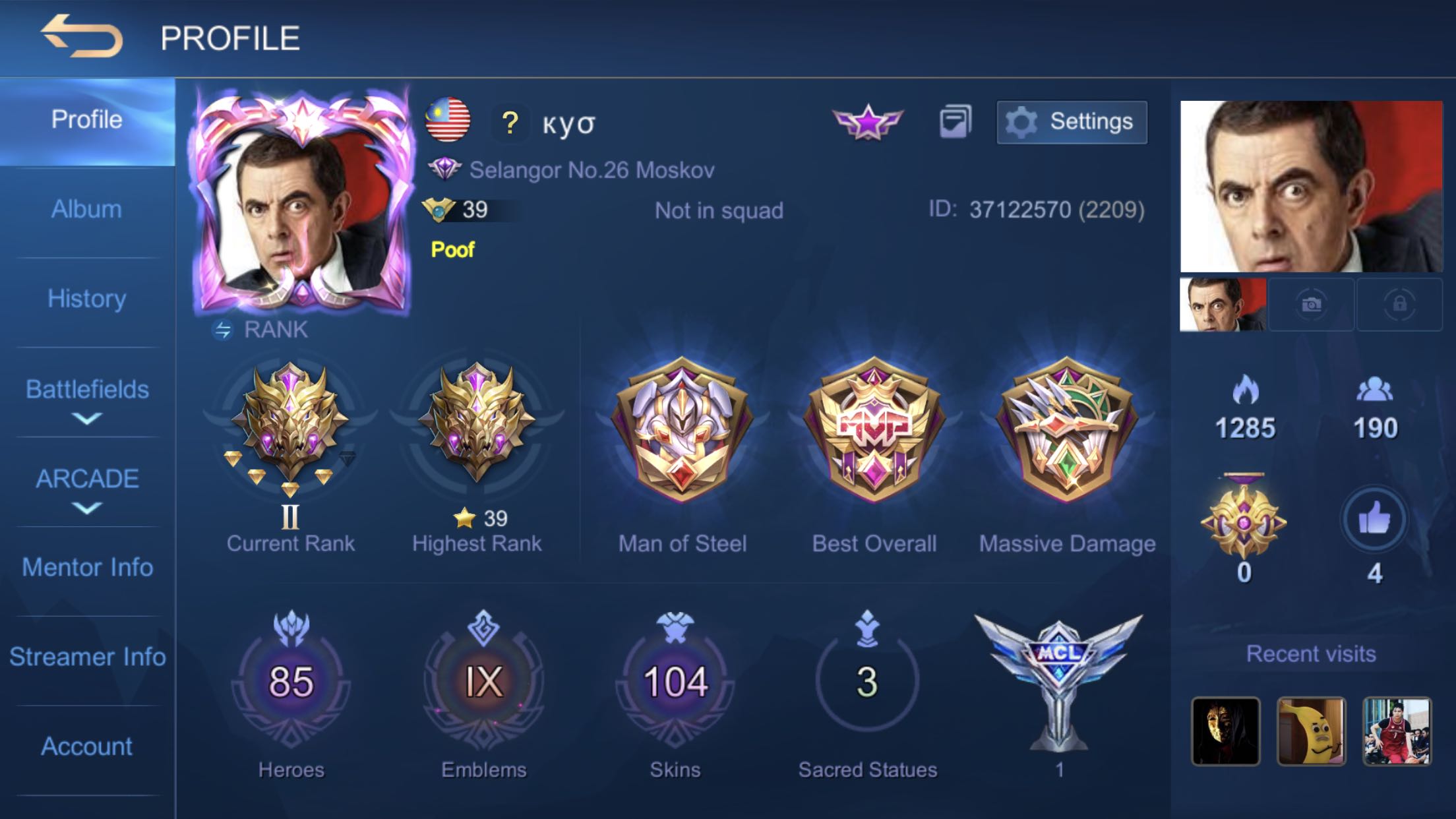 Mobile Legend Account Mythic Video Gaming Video Games On Carousell
