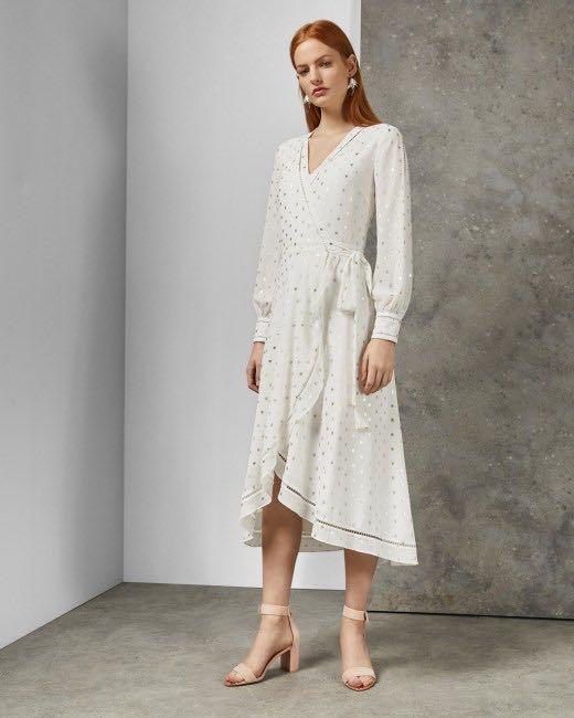ted baker white wrap dress