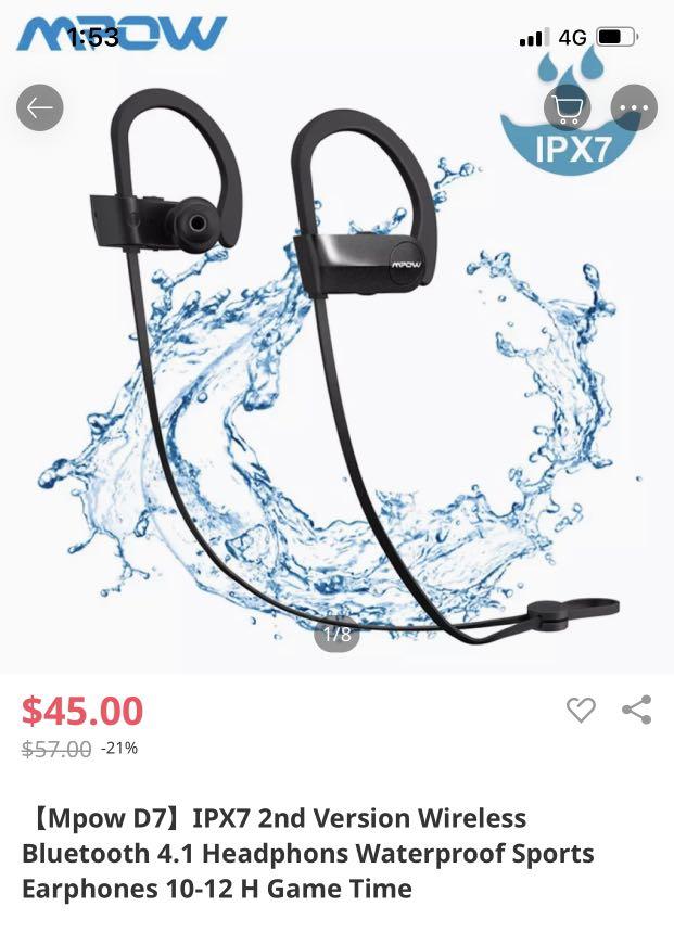 MPOW D7 Wireless Waterproof Headphone