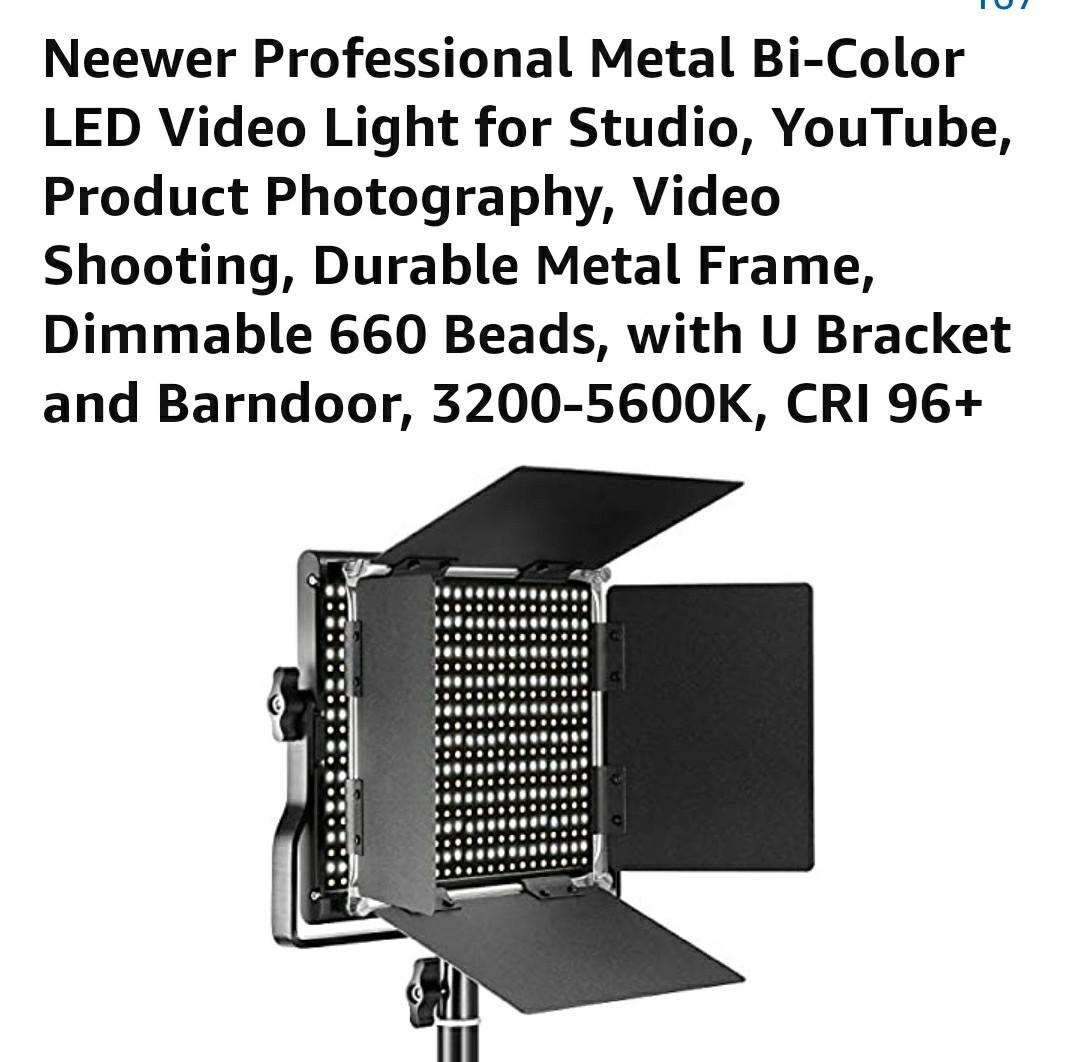 U17 Lelong Sales !Neewer Professional Metal Bi-Color LED Video Light for  Studio, YouTube, Product Photography, Video Shooting, Durable Metal Frame,  Dimmable 660 Beads, with U Bracket and Barndoor, 3200-5600K, CRI 96+,  Photography,