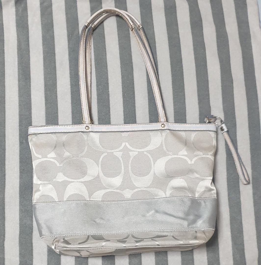 Gray coach store tote bag