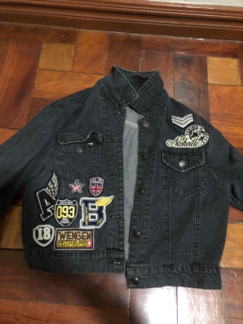 cheap cropped denim jacket