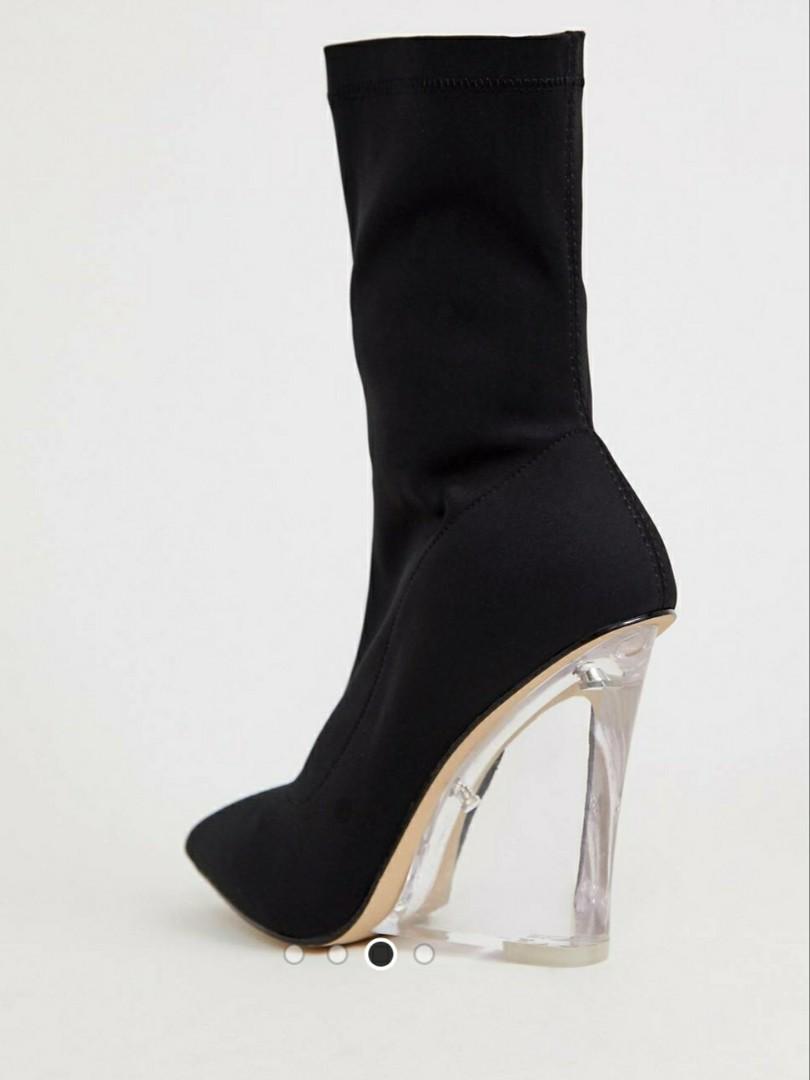 Public Desire Glance Clear Wedge Boots Women s Fashion Footwear