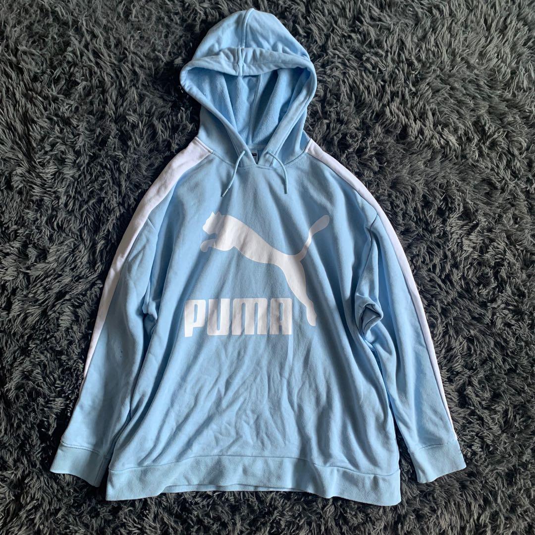 puma light blue hoodie