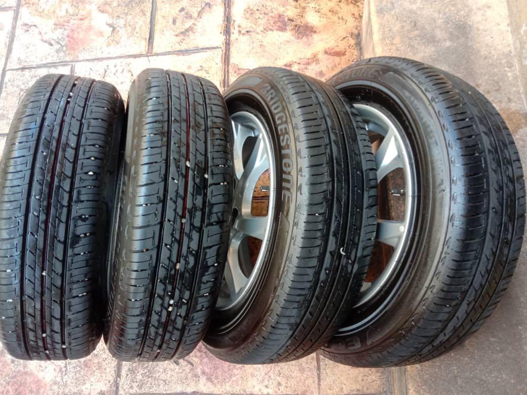 Rim Myvi g3 14 inci tayar 90%, Auto Accessories on Carousell