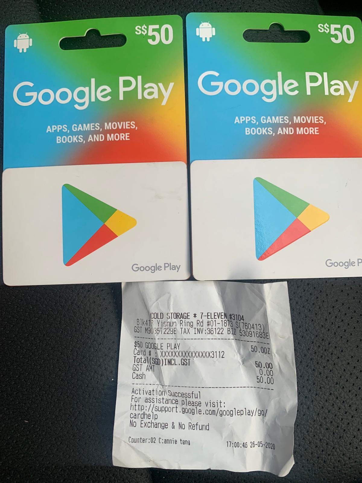 SELLING GOOGLE PLAY Gift Card 50 x2 (50EACH), Mobile Phones & Gadgets