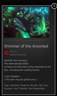 Shimmer of the anointed dota ti8 cache