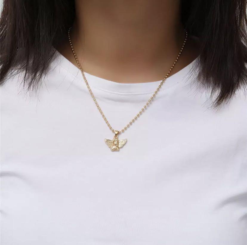 silver angel cherub necklace Women s Fashion Jewelry