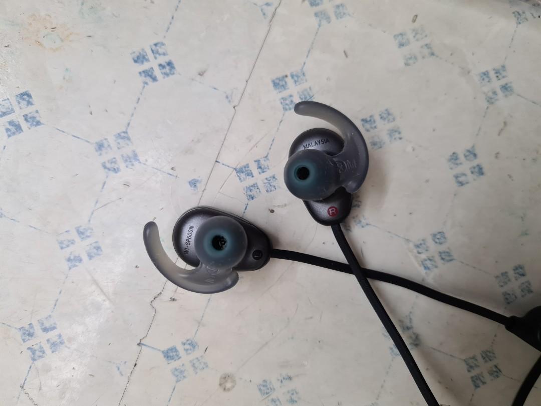SONY Wireless Stereo In-Ear Headset Noise Cancelling (Category: Headphones & Headsets) located in Pasig City. Submitted by clothesandthings_ (Listing ID 1008877659, Image 1). Description: Market SRP 8,000 features Noise Cancelling NFC pairing Bluetooth volume control with microphone sweat resistant for work out app control up to 6 hours battery life Voice Assistant compatible includes original box and manuals brand new cable brand new ear buds (3