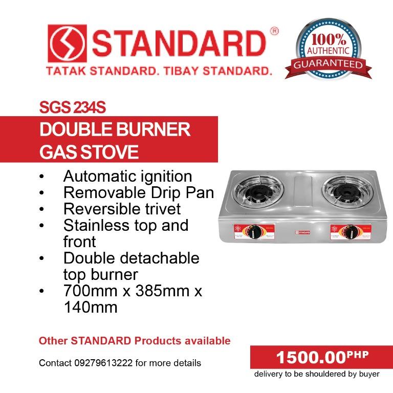 Standard Double Burner Gas Stove Sgs 234s Home Furniture Home Appliances Other Kitchen Appliances On Carousell
