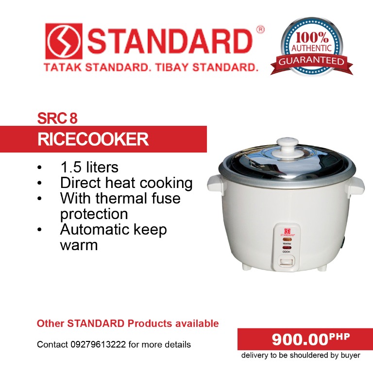 Standard Rice Cooker Src8 Tv Home Appliances Kitchen Appliances Cookers On Carousell
