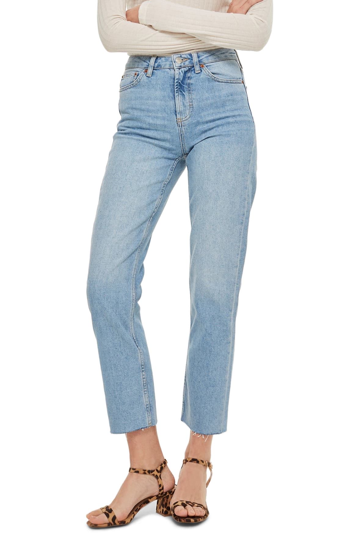 Raw hem straight leg jeans topshop hot sale