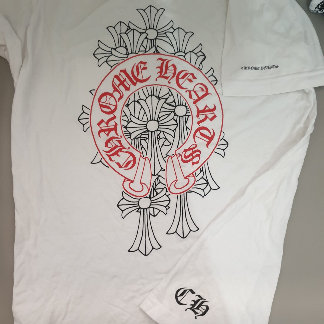 red and white chrome hearts shirt