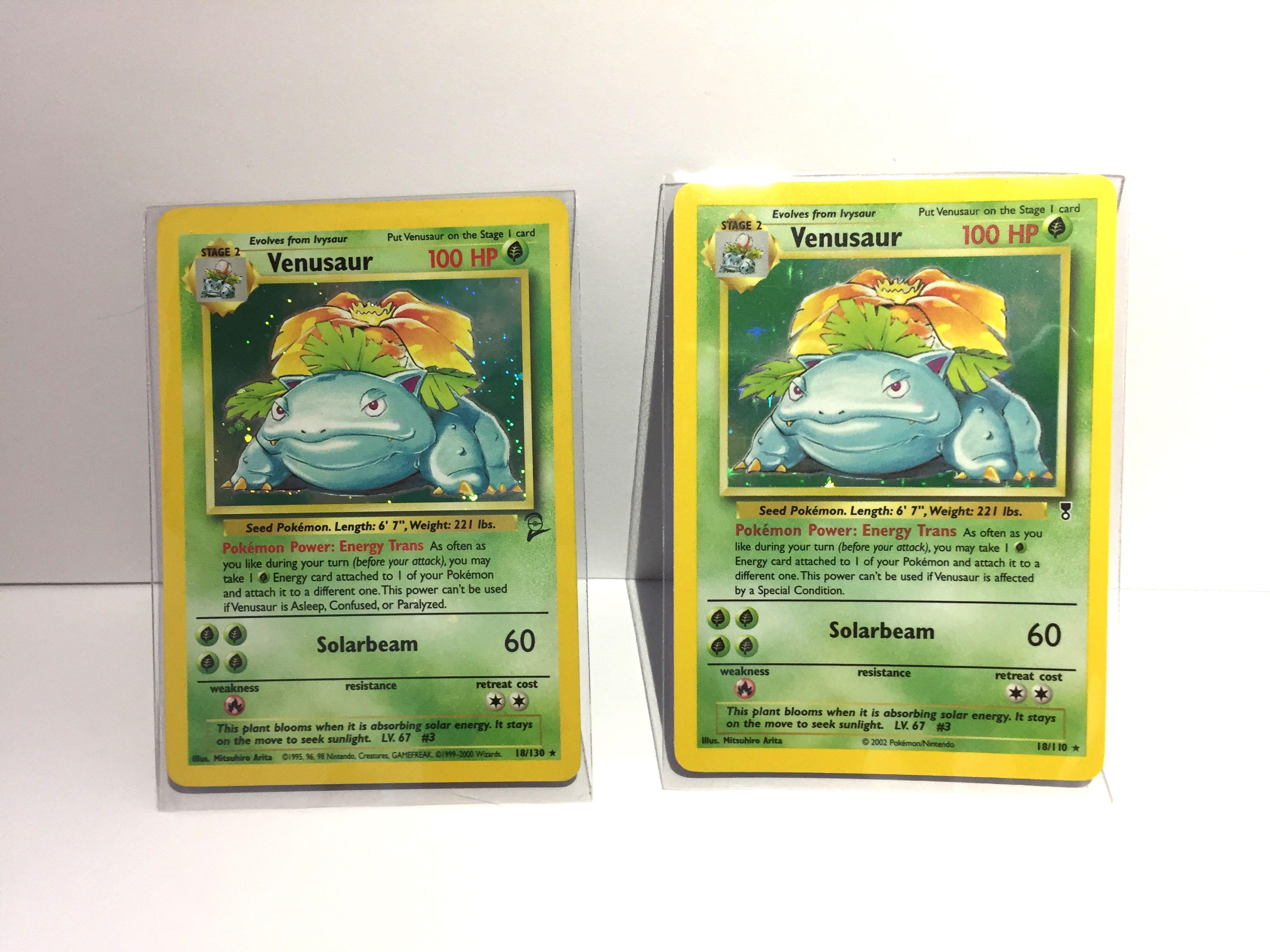 Venusaur Base Set 2 and Legendary Collection Pokemon Cards, Toys
