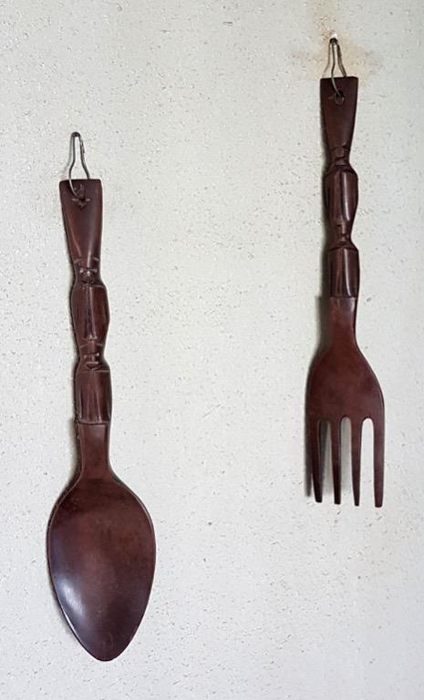 Vintage Wooden Fork And Spoon Wall Hanging Vintage Collectibles Vintage Collectibles On Carousell