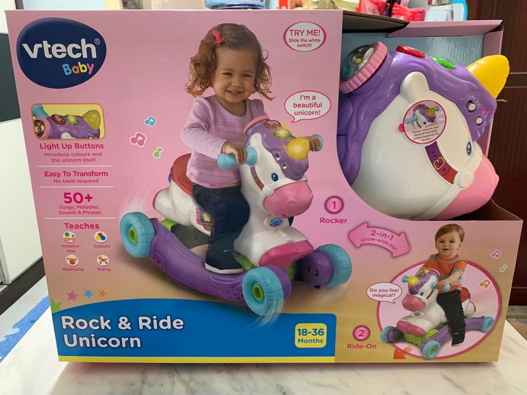 Vtech Rock & Ride Unicorn 獨角獸, 兒童＆孕婦用品, 嬰兒玩具 Carousell