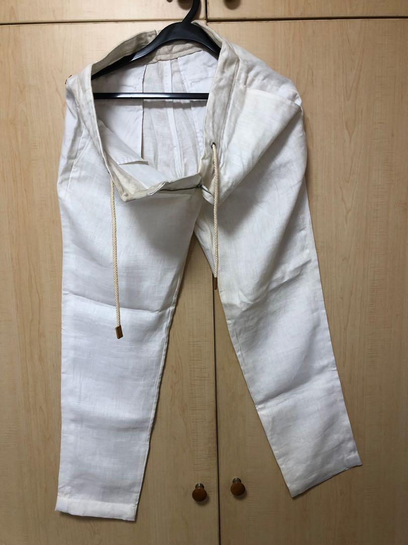 zara white linen pants