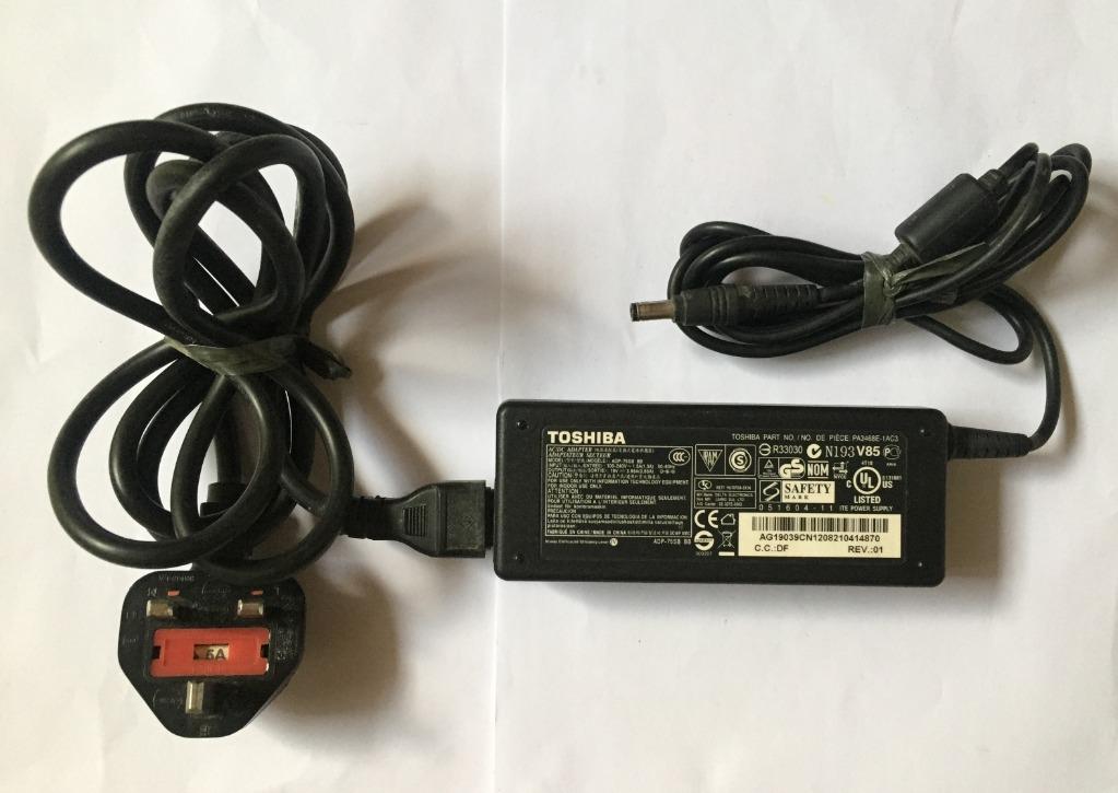19V Toshiba Laptop Charger (Category: Chargers) located in Imus. Submitted by nhelsg2 (Listing ID 1009174841, Image 1). Description: Toshiba ADP-75SB BB Laptop Ac Charger / Adapter, No Box Model# ADP-75SB BB Input AC 100-240V, (1.3A) 50-60Hz (worldwide use) Output 19V (3.95A) Package Contents: 1. Toshiba ADP-75SB BB Laptop Ac Adapter * 1 2. Toshiba ADP-75SB BB Power Cord/Power Cable * 1 Good working condition. No swap / trade & meet ups. No retur