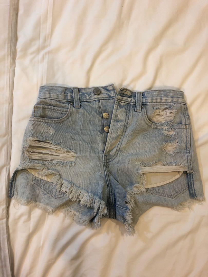 abercrombie and fitch denim shorts