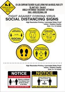 Acrylic shield social distancing sign sticker