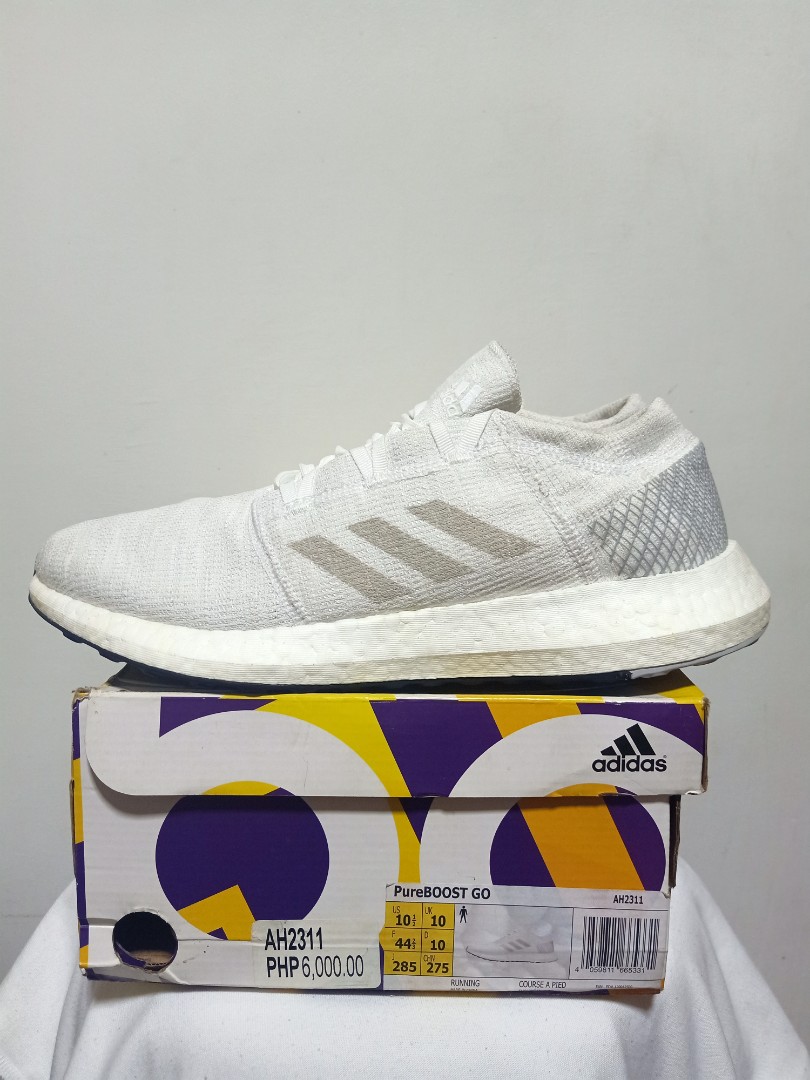 Adidas Pureboost Go Triple White Men s Fashion Footwear Sneakers on Carousell