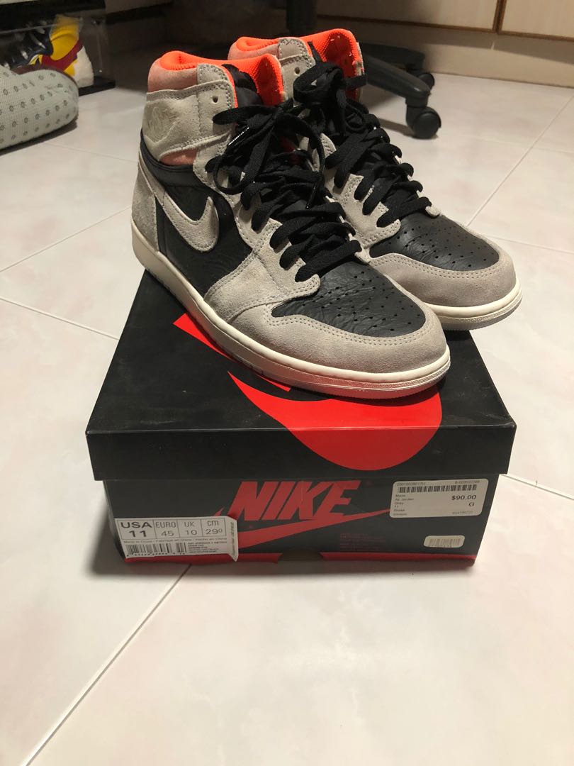 Jordan 1 online grey black crimson
