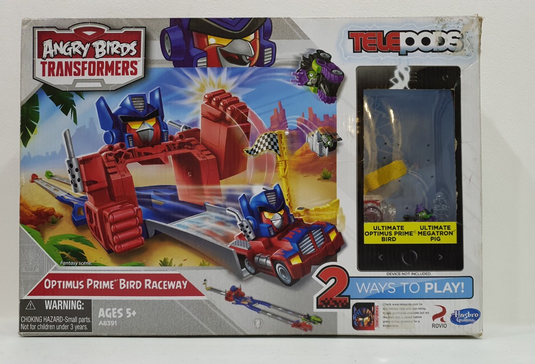angry birds transformers telepods optimus prime bird raceway