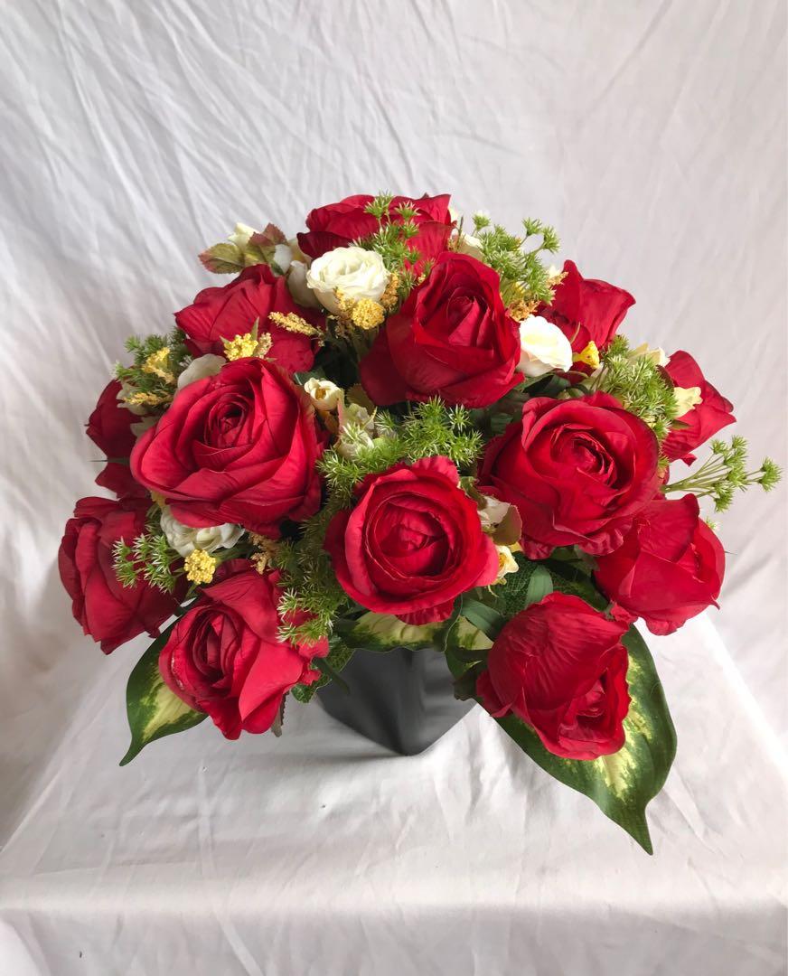 Artificial Flower Arrangement in pot, Furniture & Home Living, Home