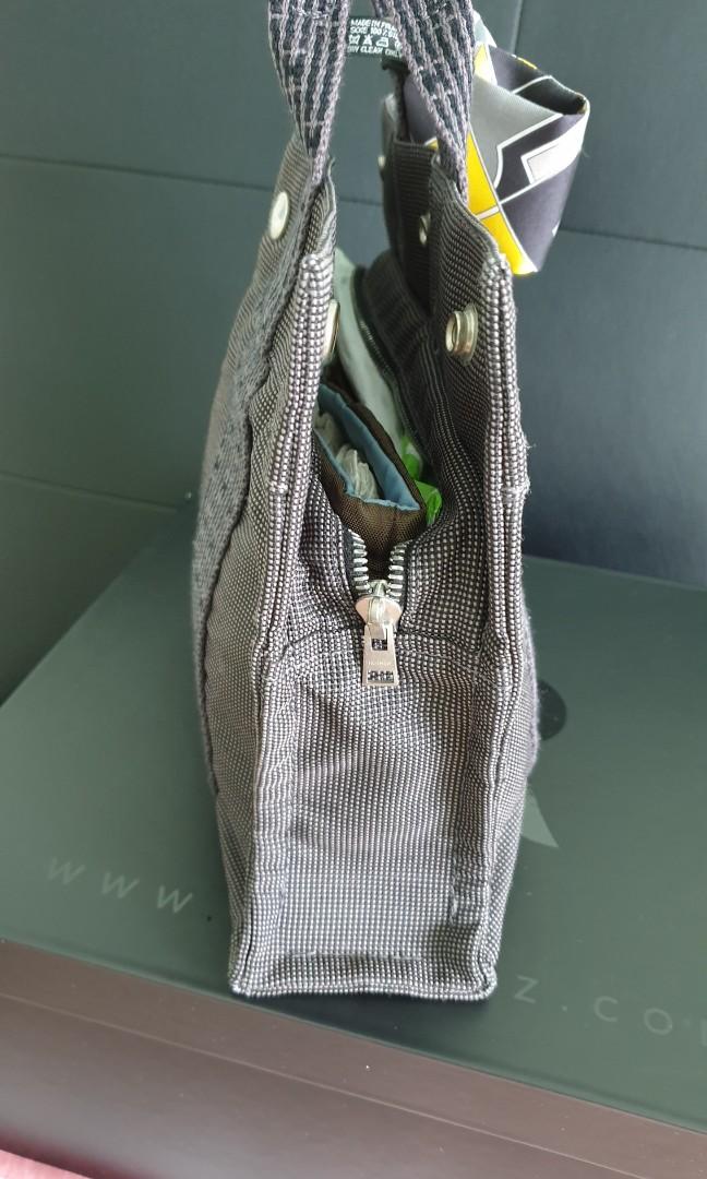 HERMES Canvas Herline PM Tote Grey 1266368