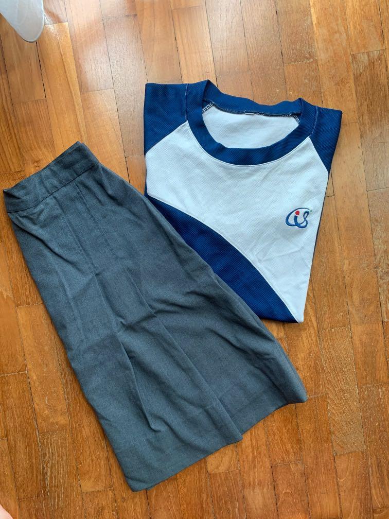 Canberra Secondary School CSS PE Top + Skirt Set, Women's Fashion