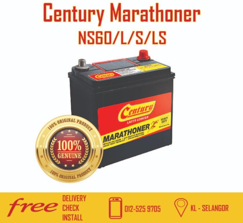 Century Marathoner Mf Ns60 L S Ls Bateri Kereta Car Battery Auto Accessories On Carousell