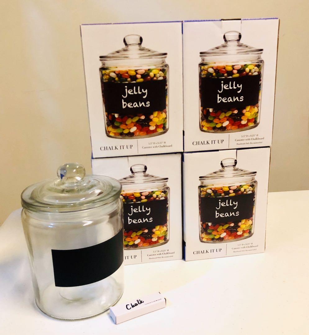 Chalkboard Preserving Glass Canister Jar W Glass Lid Home