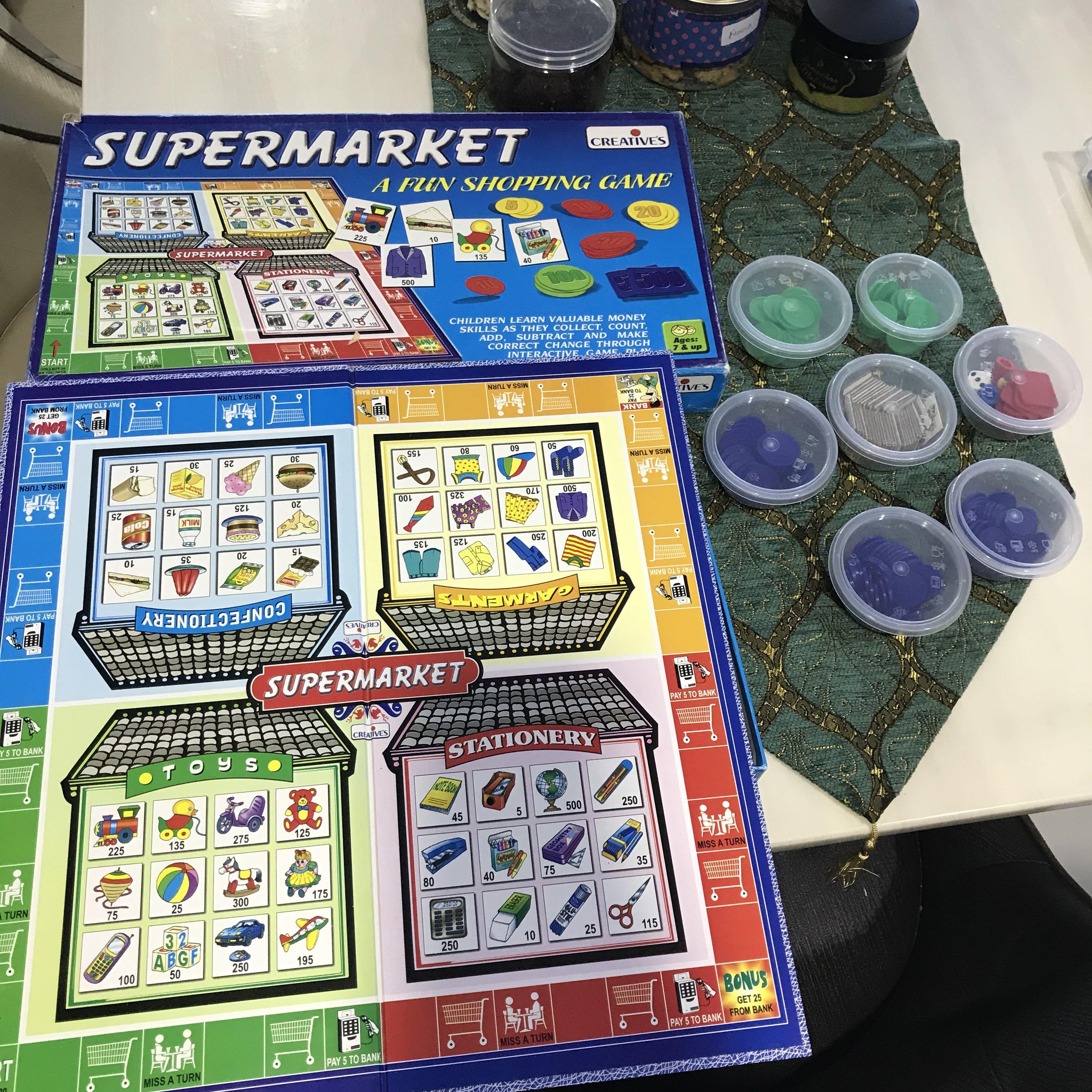Creative Supermarket Shopping Game Money Monopoly Board Games, Hobbies