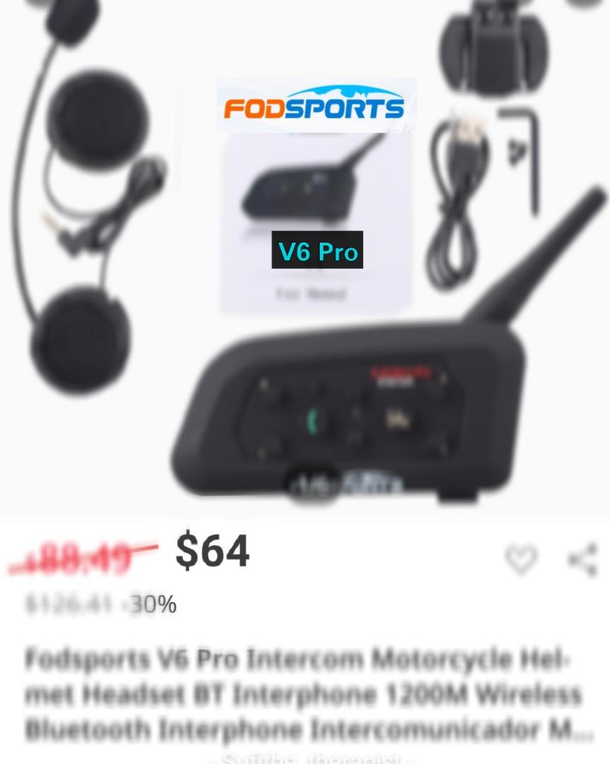 Fodsports V6 Pro Motorcycle Helmet Bluetooth Headset Intercom ...