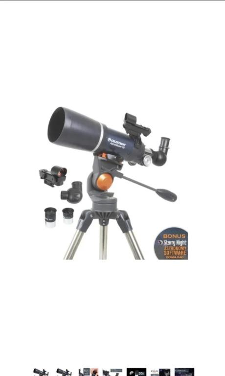Celestron - AstroMaster 80AZS Refractor Telescope - Refractor Telescope for  Beginners - Fully-Coated Glass Optics - Adju, Everything Else on Carousell