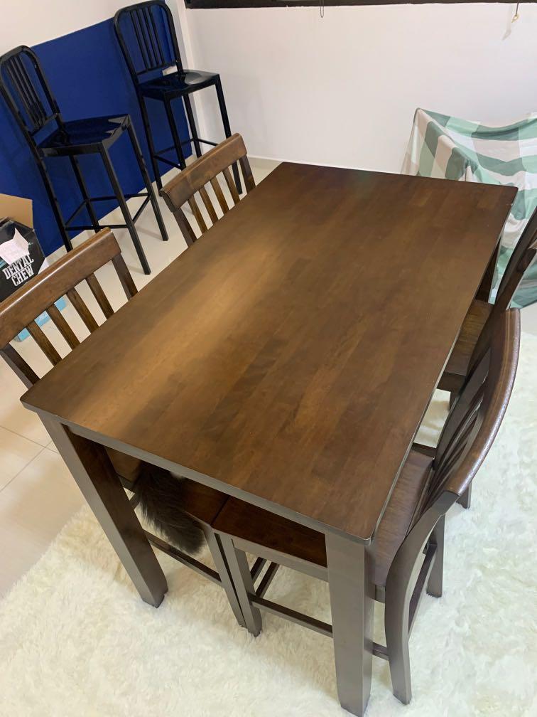 High Tall Dining Table Set Furniture, Tall Round Table With Chairs