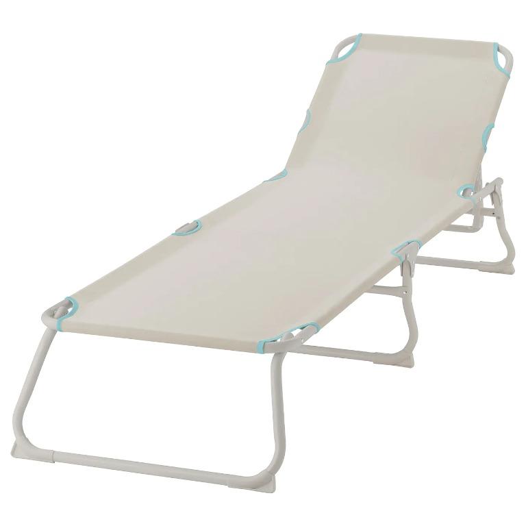 IKEA Hamo Sun Lounger, light beige, Sun Bed Foldable, Furniture & Home